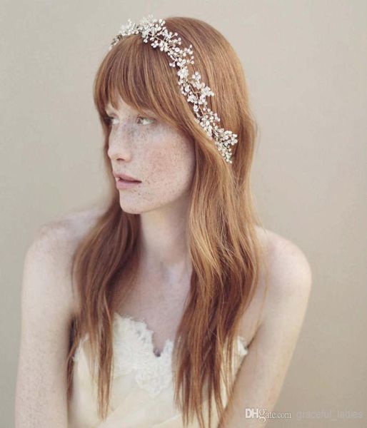 

2015 handmade headwear jewelry bridal crystal accessories for hair clips wedding silver crochet headband hair vine wedding headpie3684692