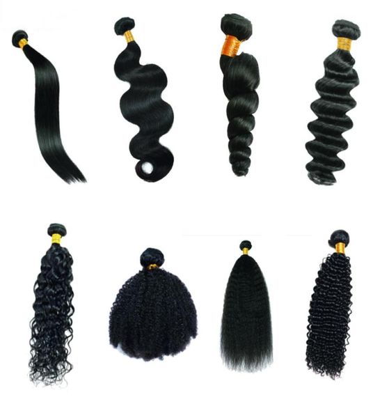 

9a 100 human hair bundles peruvian soft body straight loose wave hair 1 piece only 828 inches natural color non remy hair extens6321550, Black