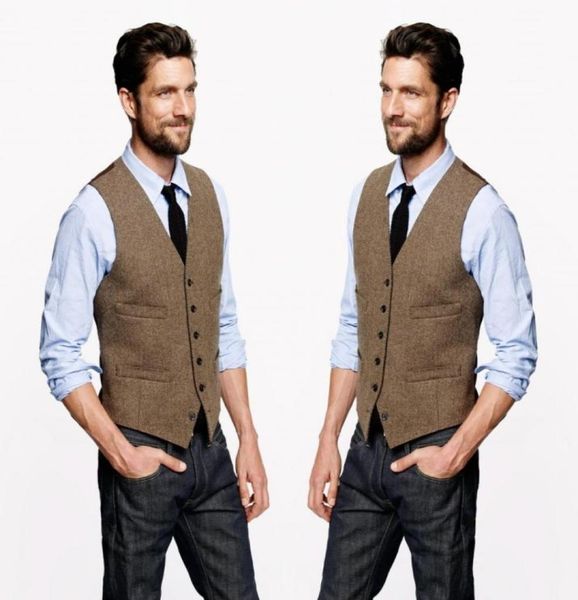 

2020 farm wedding vintage brown tweed vests custom made groom vest mens slim fit tailor made wedding vests for menvest tie6622481, Black