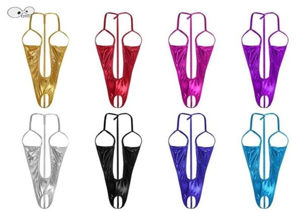 

women shiny one piece swimwear crotchless metallic bathingsuit micro clubwear bodysuit open bust swimsuit beachwear lingerie t5389893