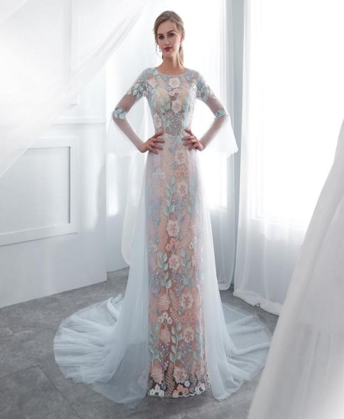 

robe de mariage colorful embroidery boho bridal dress blue dresses colorful wedding dresses long sleeves rob robe mariee 23e0102836937, White