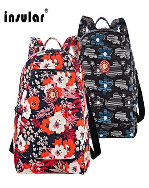 

whole floral printing nylon baby diaper bag backpack waterproof mommy bag nappy backpack2521876