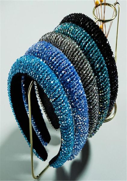 

fashion bling headwear wide sparkling rhinestone hair bands shining blue crystal headbands for women 5 styles hair accessories7062510, Slivery;white