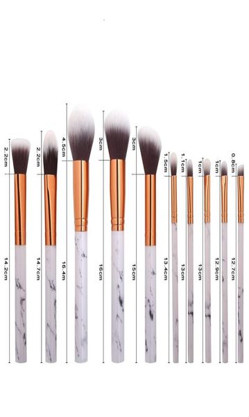

10pcsset marble makeup brushes blush powder eyebrow eyeliner highlight concealer contour foundation make up brush set1961508