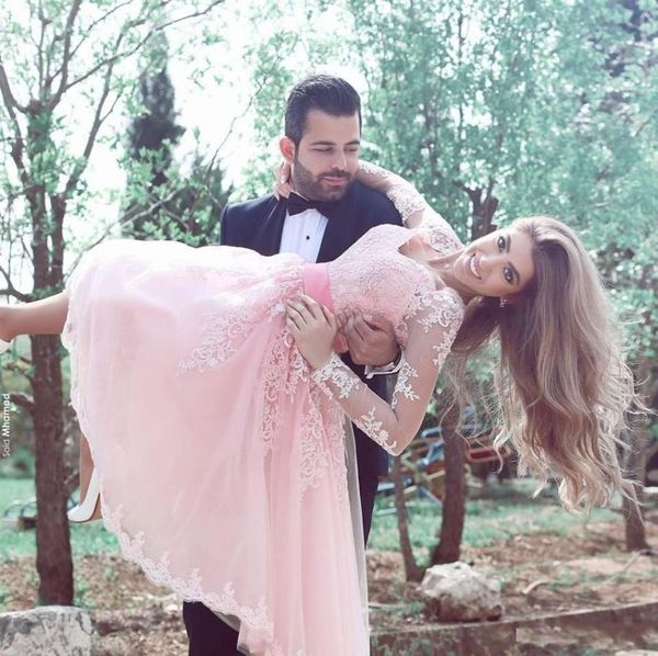 

2018 pink sweetheart knee length homecoming dresses with illusion sheer long sleeves short prom party gowns8054958, Blue;pink