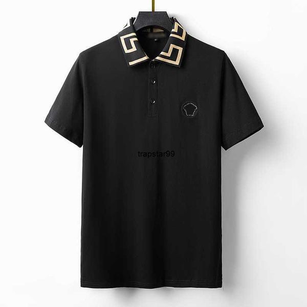 

2023 designer fashion business clothing polo t shirt hugos embroidered collar details short sleeve polo shirt men's multi-color multi-c, White;black