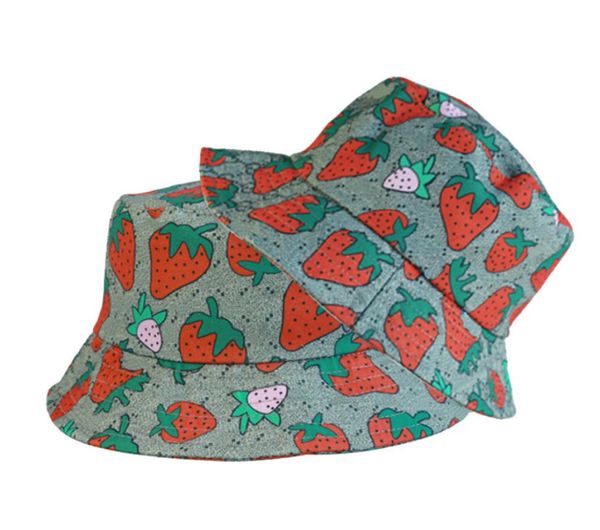 

kids bonnet beanies strawberry pattern sun baseball caps bucket hats children with mens womens summer beach sunhat fisherman0397591492, Yellow