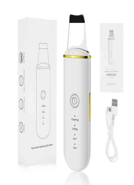 

ultrasonic skin scrubber deep face cleaning shovel professional blackheads remover peeling cleanser facial pore cleaner 2205161575888