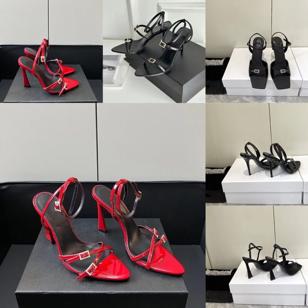 

designer formal high-heeled shoes cross metal rhinestone buckle sandals women's shoes summer wedding shoes banquet ball pole dance part, Black