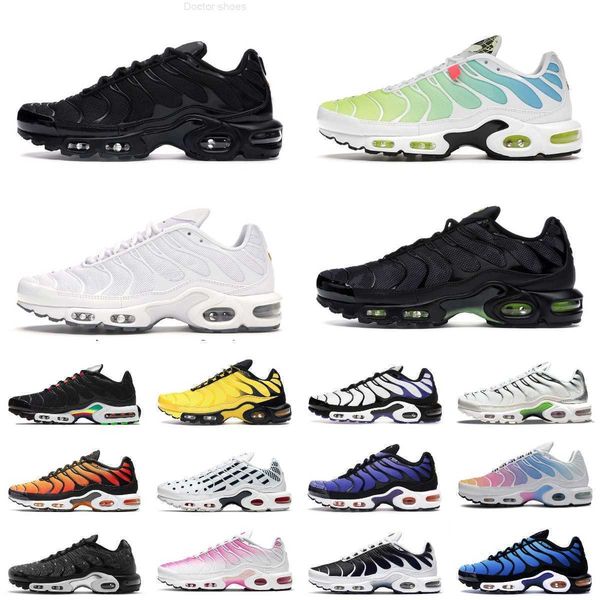

2023 new tn plus mens running shoes fahsion men women spider web fresh perspective black grey orange green tns womens outdoor sports sneaker