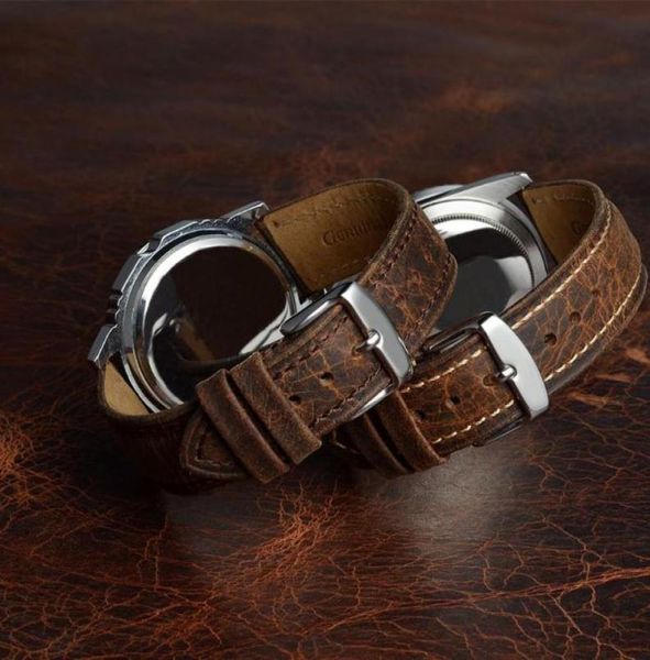 

watch bands bisonstrap geniune leather strap 14mm 15mm 20mm 24mmwatch strapreplacement bandwatch accessories for men and women2422482, Black;brown