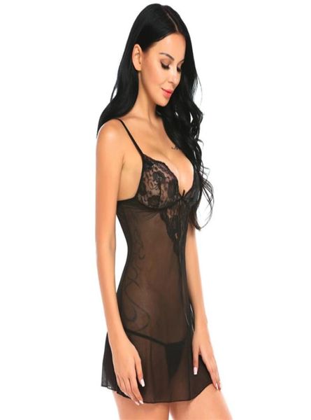 

new lingerie pyjamas set women039s transparent mesh underwear lace skirt halter skirt size pyjamas women039s underw3477483, Red;black