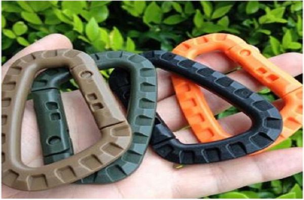 

d shape 200lb mountaineering buckle snap clip plastic steel climbing carabiner hanging keychain hook9962931, Silver