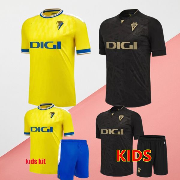 

23 24 cadiz soccer jerseys cadiz cf 2023 lozano alex bodiger juan cala camiseta ascenso a liga santander de carnaval men kids home away foot, Black;yellow