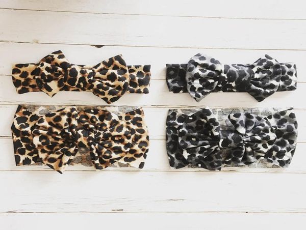 

children039s printing stretch cloth leopard bowknot kid girls fabric headband baby hair accessories pretty kids hair decor7963269, Slivery;white