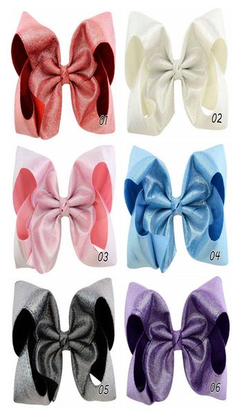 

girls 8inch fish scale jojo hair bow baby pu glisten bowknot hair clip kids boutique barrettes sequin hair accessories kids headwe9636038, Slivery;white