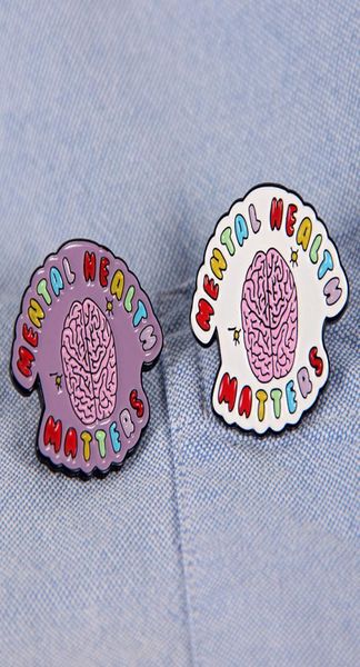 

mental wellbeing fight the stigma psychology therapy disease awareness brain depression anxiety inspirational enamel pin brooch6652623, Blue
