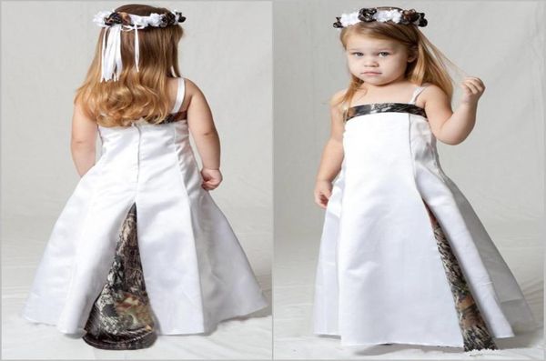 

lovely camo flower girl dresses for wedding party flower girl thin strap party communion dress custom made kids pageant gowns9275957, White;blue