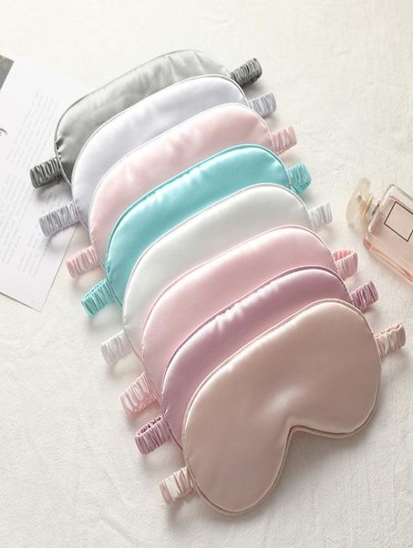 

silk sleep masks rest shading sunblock eye mask padded shade cover eyepatch travel relax aid blindfolds eyemask8519787, Blue