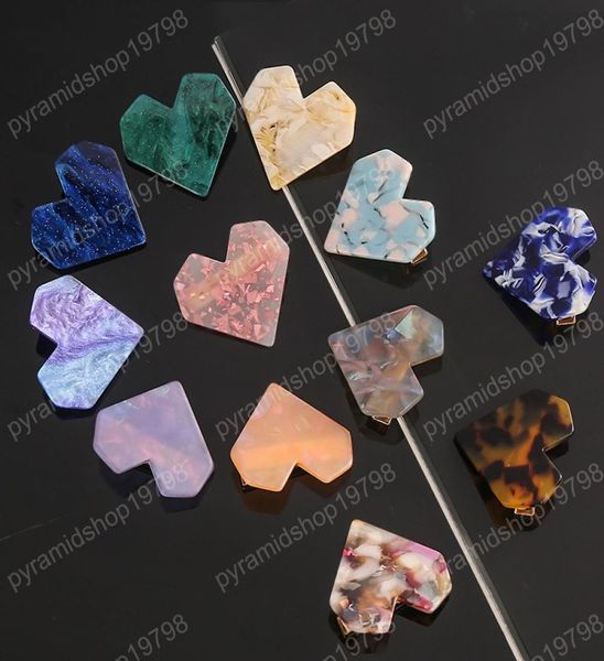 

korean acrylic marble heart hairclip women hair clips barrette accessories for women girls decoration hairpins headdress4311975, Slivery;white