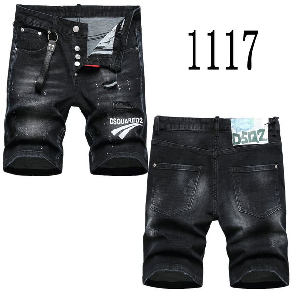 

mens jeans shorts dsquare mens luxury designer denim jeans d2 men jeans dsquare embroidery middle-half pants fashion holes shorts mens cloth, Blue