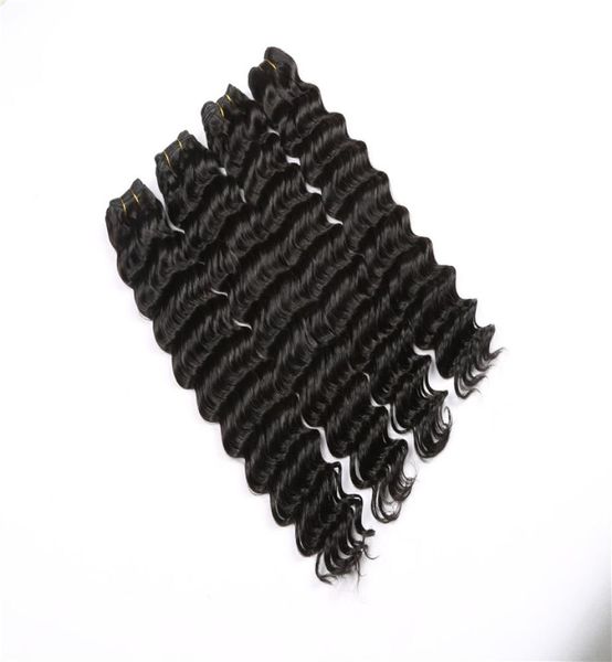 

deep curly brazilian virgin hair bundles human hair 9a peruvian malaysian weave weft4774436, Black