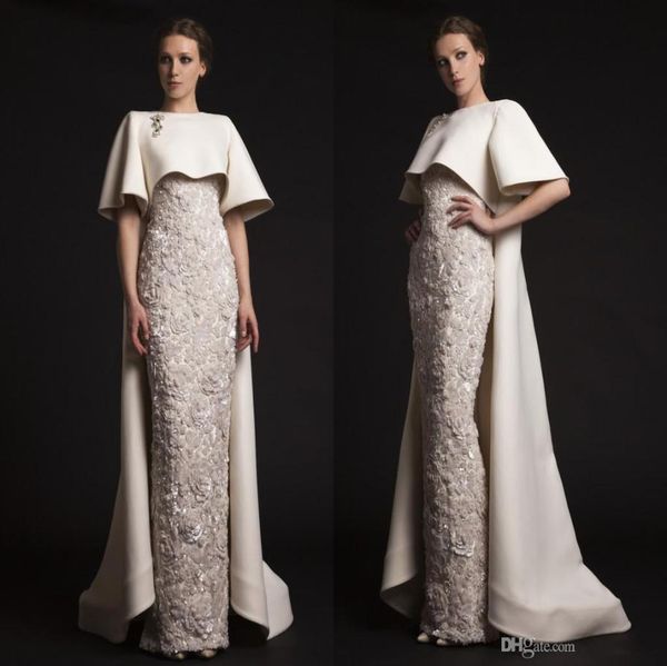 

luxury krikor jabotian long evening dresses with cape beaded appliques elegant evening gowns formal red carpet dresses evening wea6499245, Black;red