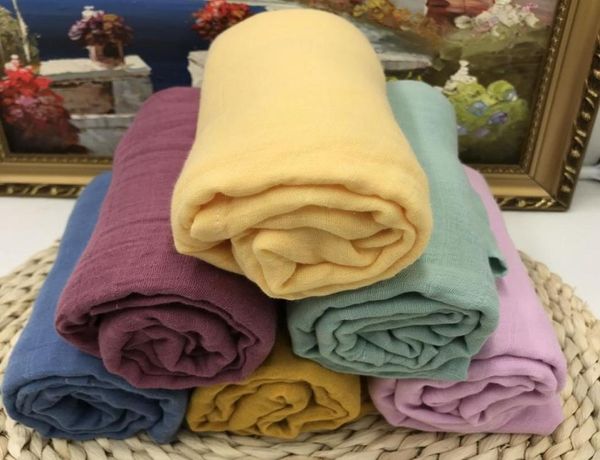 

lashghg 100 cotton solid color muslin swaddle blankets newborn soft wrap baby bedding bath towel whole7701646