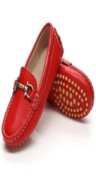 

children new spring dress shoes comfortable baby toddler casual loafers slipon genuine leather boys girls kids flat shoes8895711, Black;red