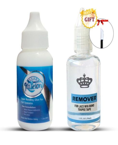 

1 bottle 13 oz 38 ml katelon super adhesive glue wig bond glue with 1 bottle 1 oz 30 ml remover for wig glue2600496