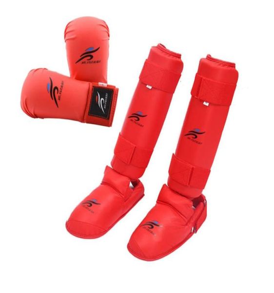 

taekwondo equipment mma suit boxing gloves set leg shin guard hand palm foot protector men bands karate child 2206148803545