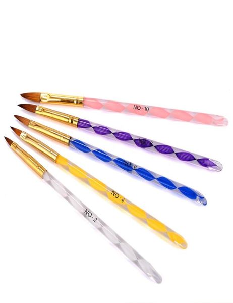 

acrylic nail brush nylon hair for learner uv gel builder carving liquid powder diy beauty nail art drawing pen 684886187, Yellow