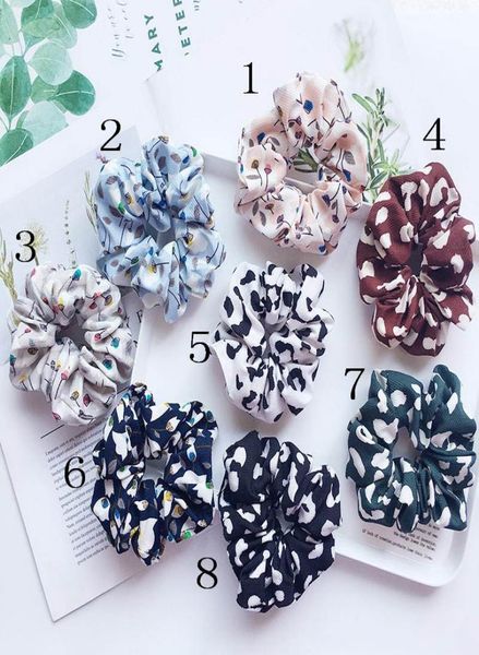 

hair scrunchies tie accesories for women girl ponytail holder rope leopard print flower hair scrunchie hair bands autumn headbands2310098, Slivery;white