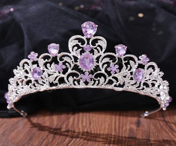 

silver purple rhinestone tiaras crowns headbands bride party diadem bridal wedding hair jewelry ornaments jewellry4855027, Slivery;white