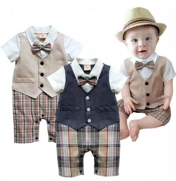 

newborn toddler clothing baby boy clothes summer little gentleman suit christening formal party bodysuit jumpsuit years new6554652, White