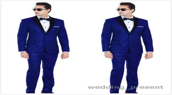 

traditional royal blue wedding tuxedos for groom and groomsmen black shawl lapel prom suits two buttons mens suits jacketpantsb7656354, Black;gray