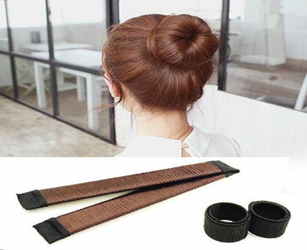 

2017 new magic hair styling multi function hair accessories french magic diy tool bun hair maker9226670, Brown