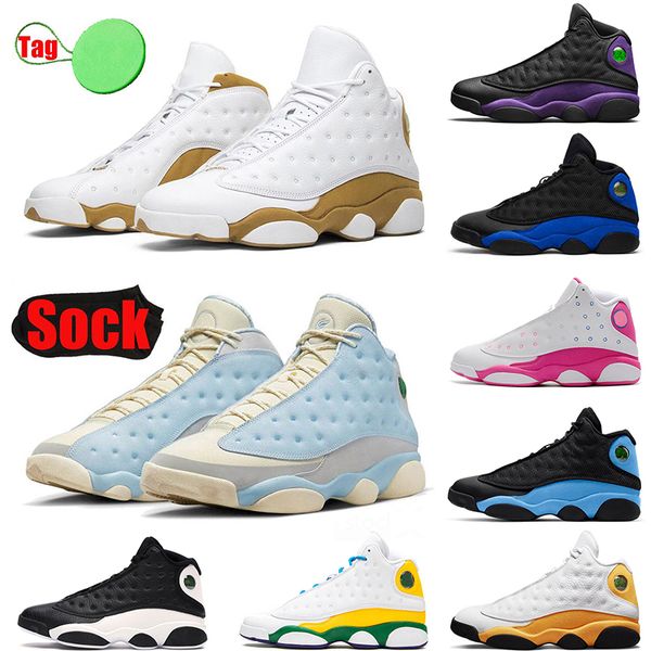 

2023 fashion mens womens 13s basketball shoe jumpman 13 playground black cat celestine blue chicago french blue wheat black flint sports sne, White;red