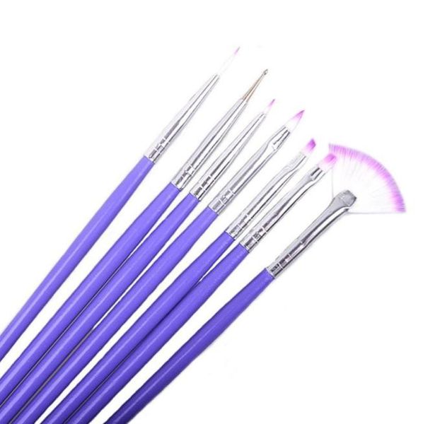 

nail pen 7pcs nail art design brushes set painting pen polish tips art tool nylon drop6914671, Silver
