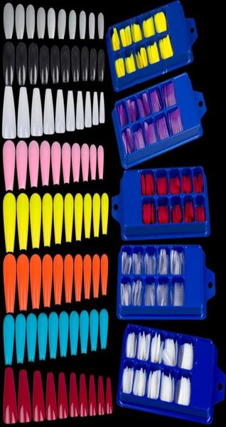 

100pcs ballerina french fake nail tips artificial clear coffin false nails tip full cover press on long ballerina acrylic nails7966643, Red;gold