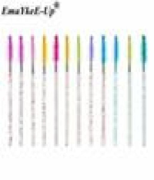 

2bags 100pcs shiny disposable eyelash applicator wands curler brush set mascara eyebrow spoolers comb wands spoolies brushes7592212