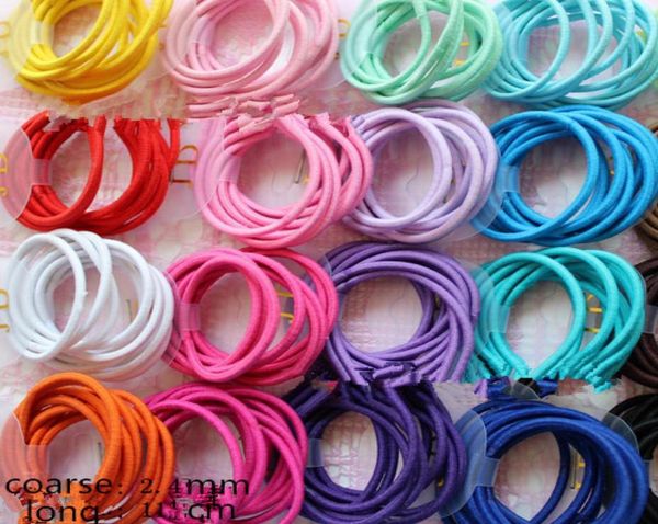 

100pcslot 20 colors baby girl kids tiny hair accessary hair bands elastic ties ponytail holder1232752, Black;brown