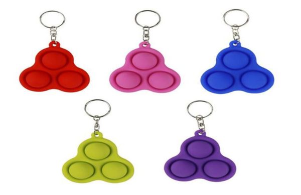 

70pcs/dhl bubble popper keychain push bubble silicone sensory toy stress bubble relief table game h250fb5236845, Red;brown