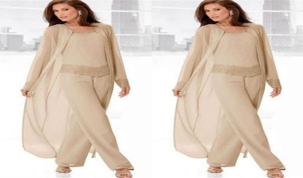 

3pcs stylish mother of the bride chiffon pants suits 2016 formal bridal women outfit mother of the groom pant suits vestidos de fi8391195, Black;red