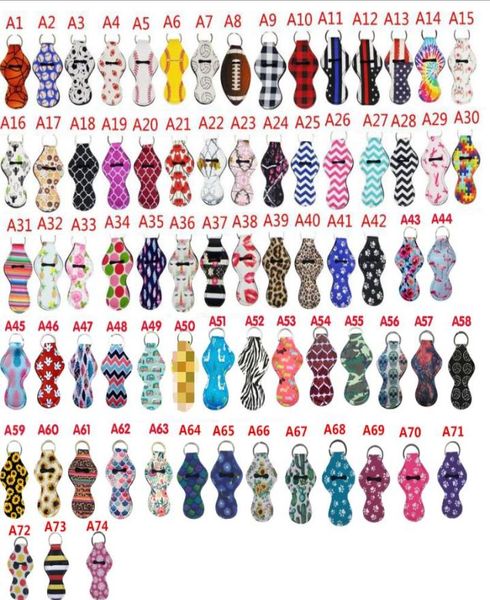 

chapstick holder neoprene wristlet keychain marble printed chapstick cover lipstick holder bag wristband key ring gift 89 designs 1799673, Red;brown