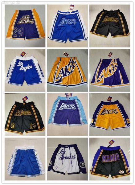 

los angeles''lakers''shorts men throwback basketball shorts pocket basketball jersey 8 24 bryant lebron 6 james anthony, Black