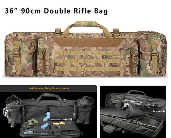 

tactical 36 inch 90cm double rifle bag molle gun case backpack for m4 ak47 carbine airsoft portable bag accessories for hunting q03640955