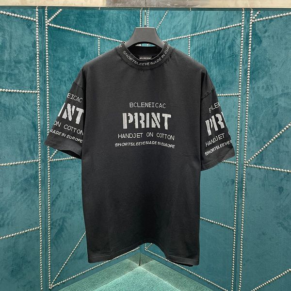 

men's tees & polos round neck t-shirt plus size embroidery letter printing summer street pure cotton designer t shirts breathable fashi, White;black