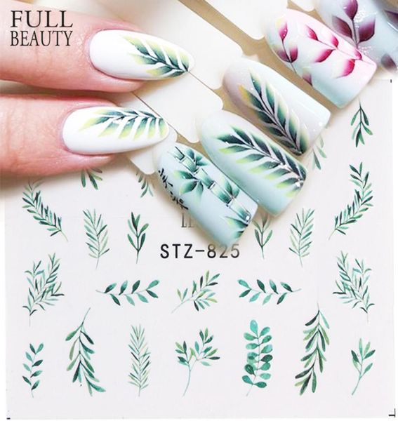 

25pcslot water nail decal and sticker flower leaf tree green simple summer slider for manicure nail art watermark tips chstz82489028673, Black