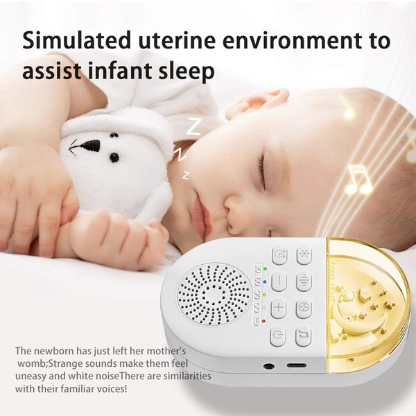 

baby monitor camera white noise machine portable 24 soothing sounds sleeping relaxation rechargeable for home travel 230701